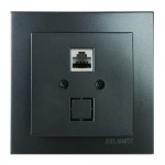 Розетка Nilson Touran антрацит комп'ютерна  CAT5e RJ45 ( 24161044 )