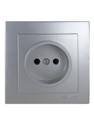 Розетка Nilson Touran срібло 1-на без заземлення