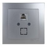 Розетка Nilson Touran срібло комп'ютерна CAT6e RJ45 ( 24131045 ) Розетка Nilson Touran срібло комп'ютерна CAT6e RJ45 ( 24131045 )