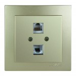 Розетка Nilson Touran золото комп'ютерна 2-на CAT6e RJ45 ( 24151047 )