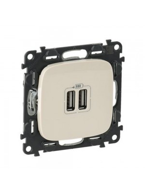 Розетка Valena Allure слонова кість USB 2-на
