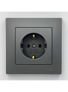 Розетка EL-BI VEGA антрацит матовий 1-на з заземленням