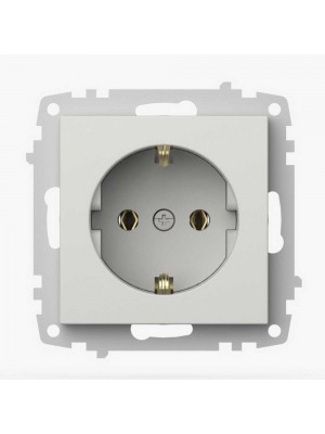 Розетка EL-BI VEGA білий мат 1-на з заземленням без рамки