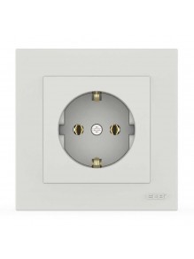 Розетка EL-BI VEGA білий мат 1-на з заземленням