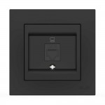 Розетка EL-BI VEGA черная мат компьютерная 1-я CAT6 RJ45 ( 510-014800-247 )