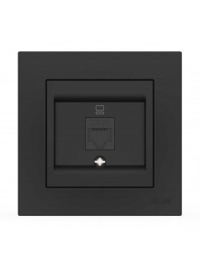 Розетка EL-BI VEGA чорна мат комп'ютерна 1-на CAT6 RJ45