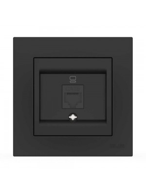 Розетка EL-BI VEGA чорна мат комп'ютерна 1-на CAT6 RJ45