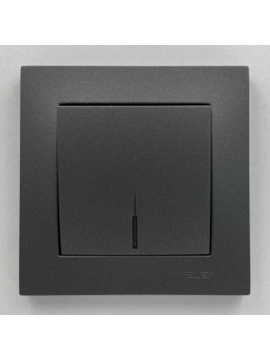 Вимикач EL-BI VEGA антрацит матовий 1-кл з підсвіткою