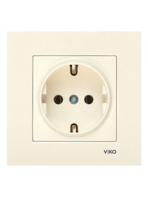 Розетка VI-KO Karre кремовая 1-на c заземлением 