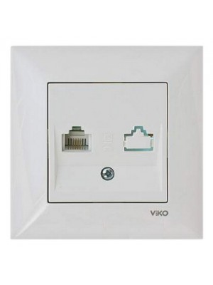 Розетка VI-KO Meridian біла телефонна