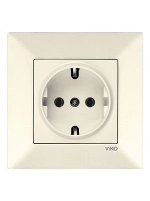 Розетка VI-KO Meridian кремовая 1-на c заземлением 
