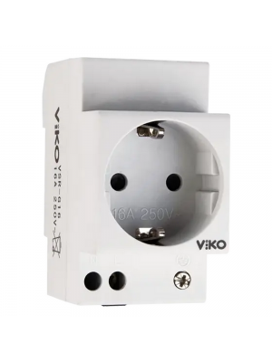 Розетка 1-на с/з на DIN рейку 16A AC 250V VI-KO