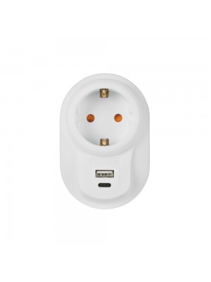 Мережевий фільтр Nilson 3,5кВт 16А + швидка зарядка 5V USB+Type-C