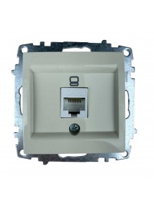 Розетка EL-BI ZENA кремова комп'ютерна 1-на CAT6e без рамки