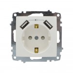Розетка ZENA ELBI біла 1-на з заземленням + 2USB без рамки ( 609-010200-317 ) Розетка ZENA ELBI біла 1-на з заземленням + 2USB без рамки ( 609-010200-317 )
