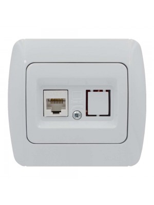 Розетка EL-BI ZIRVE Fixline біла комп'ютерна 1-на CAT6