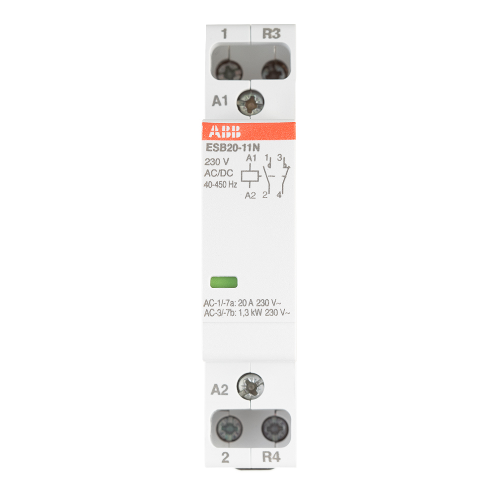 Контактор модульний ABB 2p 20А 230В AC/DC ESB20-11N-06 ( 1SBE121111R0611 )