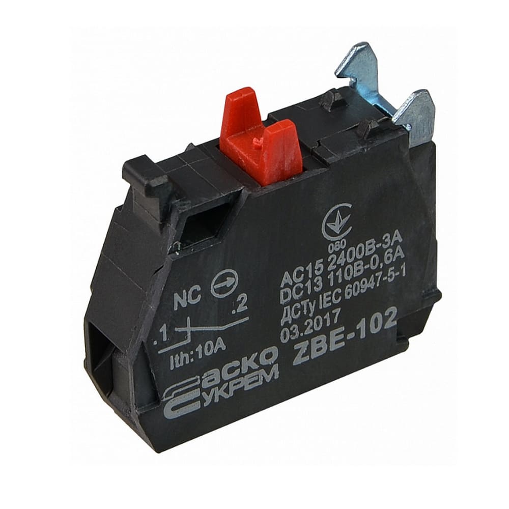 Блок контакт АСКО ZBE-102 N/C для кнопок TB5 ( A0140010181 )