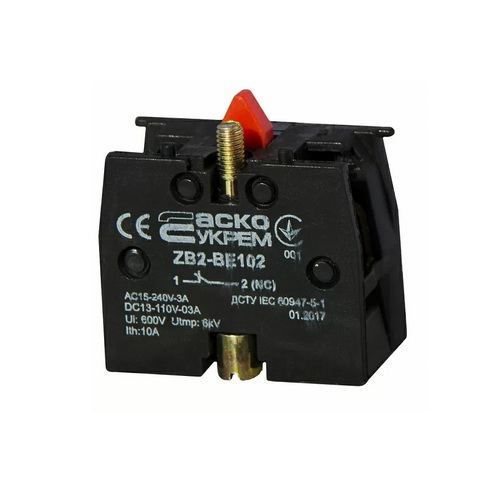 Блок контакт АСКО для кнопок ZB2-BE102 N/C ( A0140010026 )