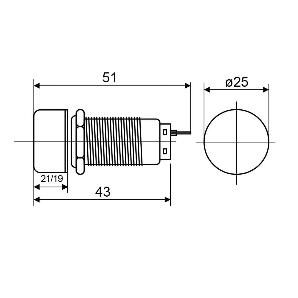 Кнопка металева АСКО TY 19C-S11/1 ( A0140010215 )