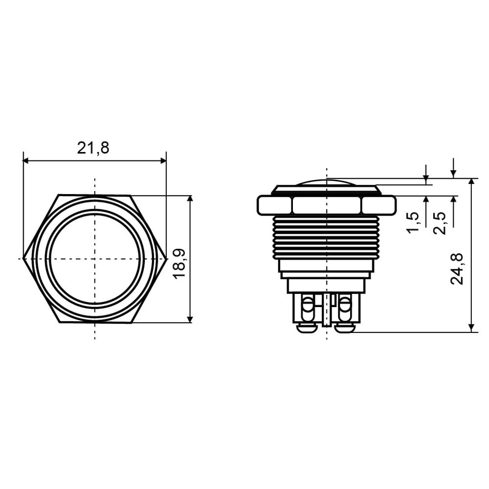 Кнопка металева АСКО TY 16-231A Scr ( A0140010085 ) Кнопка металева АСКО TY 16-231A Scr ( A0140010085 )