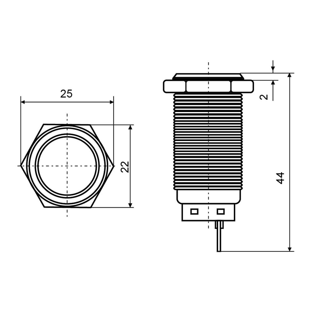 Кнопка металева АСКО TY 19-211A Scr ( A0140010104 )