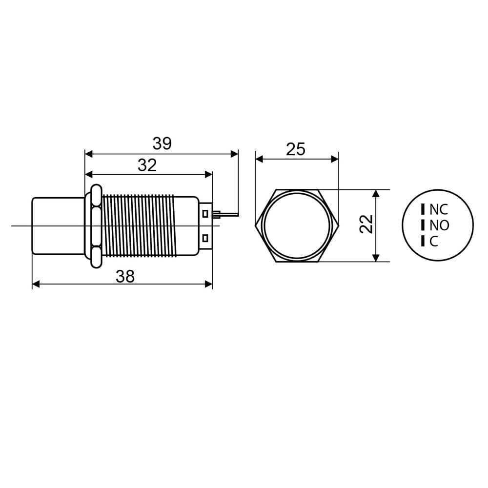 Кнопка металева поворотна АСКО TY 19C-X11/3 ( A0140010217 )