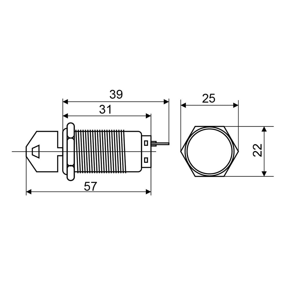 Кнопка металева з ключем АСКО TY 19C-K11/3 ( A0140010214 )