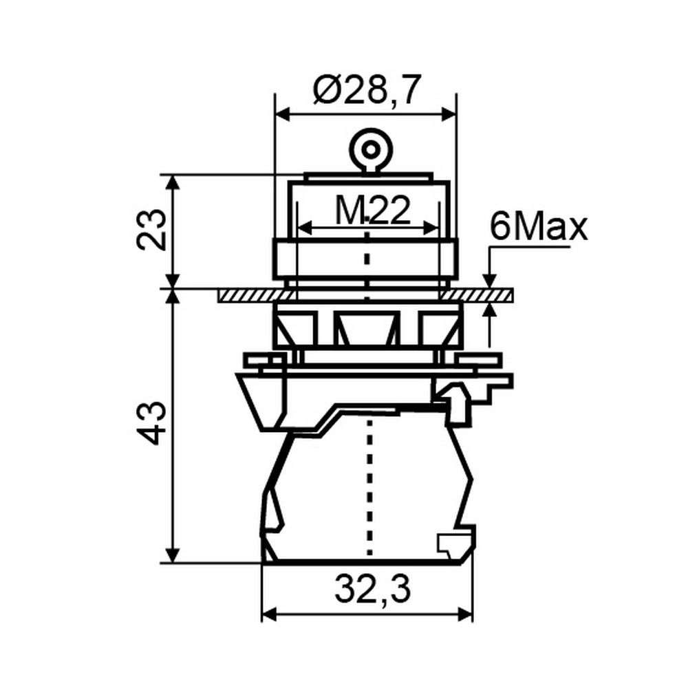 Кнопка поворотна з ключем АСКО TB5-AG21 2-х позиційна ( A0140010153 )