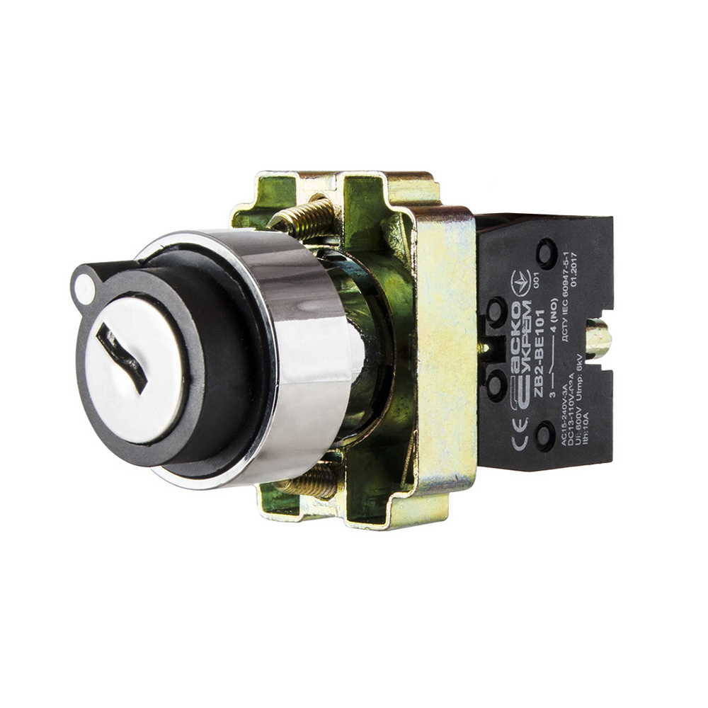 Кнопка поворотна з ключем АСКО XB2-BG21 2-х позиційна ( A0140010009 )