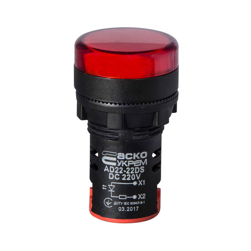 Світлосигнальна арматура AD22-22DS 220V DC червона Аско ( A0140030083