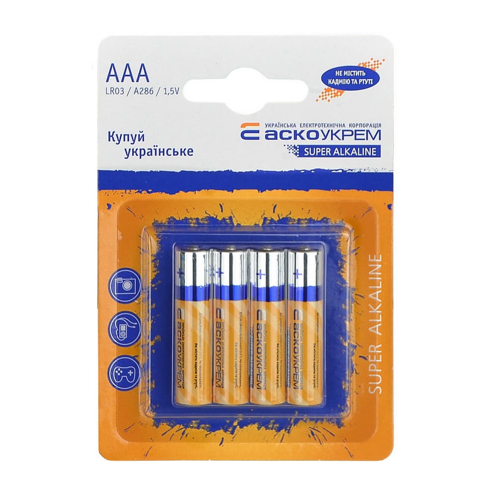 Батарейка АСКО Alkaline AAА/LR03/BL4 (4 шт) ( Аско.LR03.BL4 )