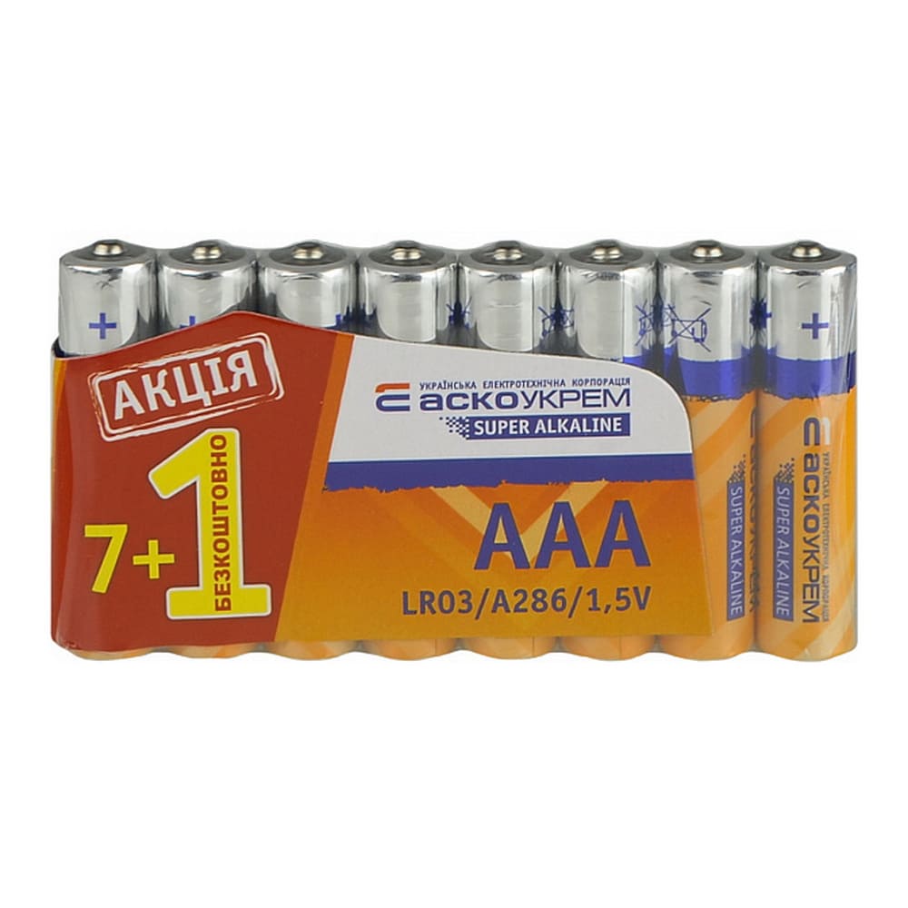 Батарейка АСКО Alkaline AAA/LR03 (8 шт) ( Аско.LR03.S7F1 )