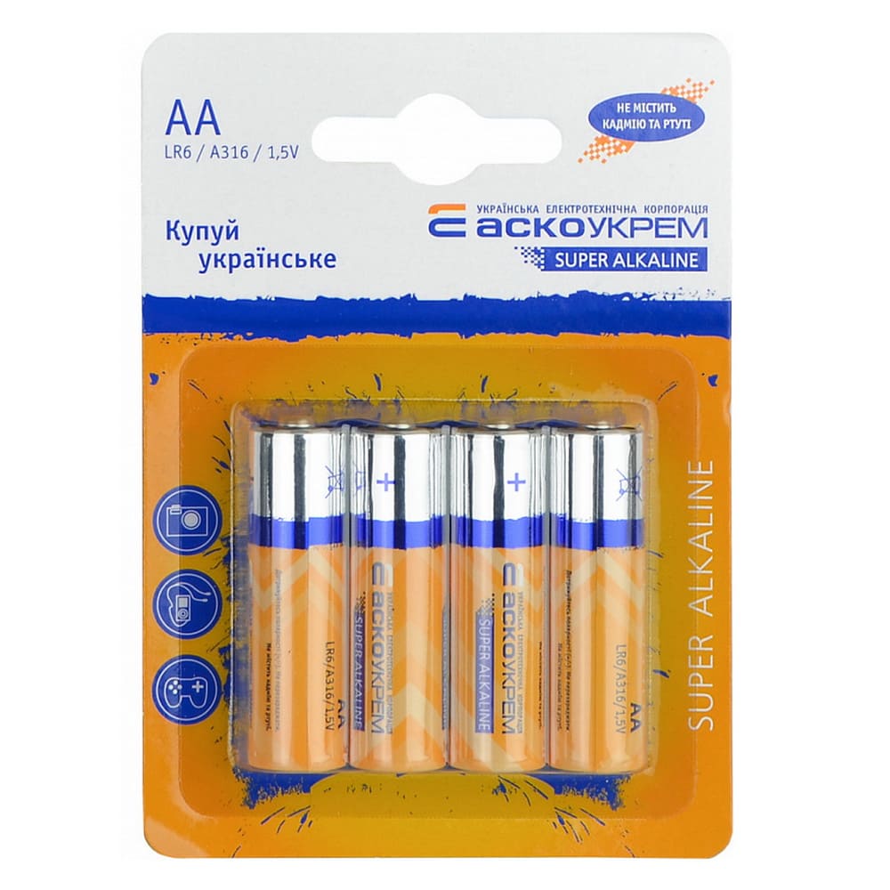 Батарейка АСКО Alkaline AA/LR6/BL4 (4 шт) ( Аско.LR6.BL4 )