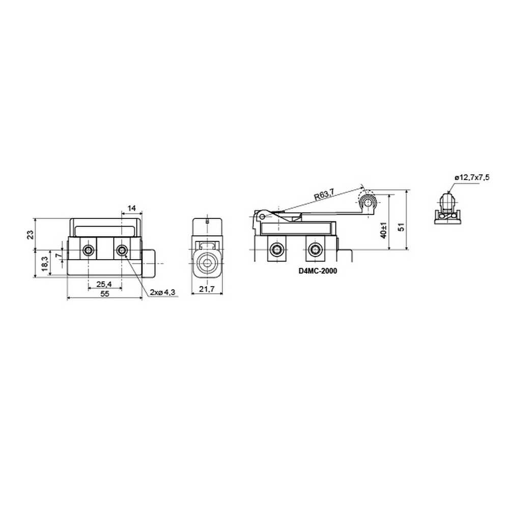 Микровыключатель конечный АСКО D4MC-2000 ( A0050040016 )