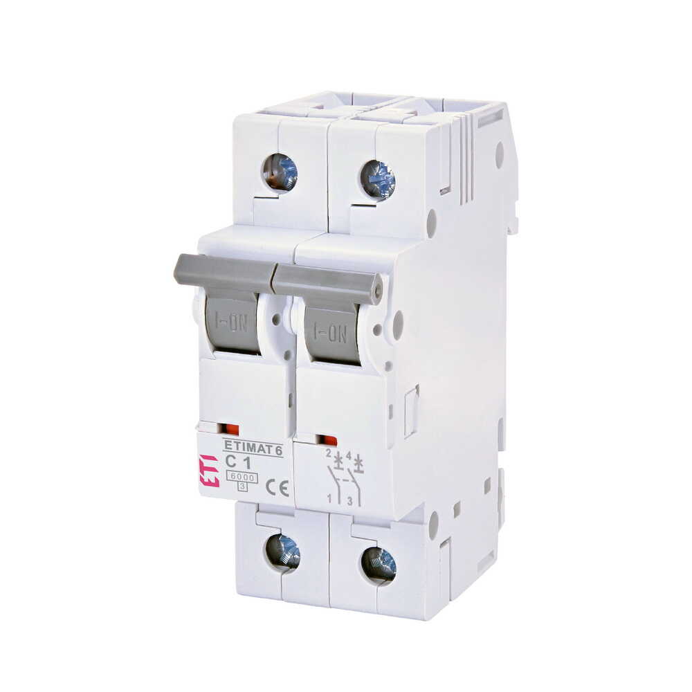 Автоматичний вимикач ETI 2р C1 6кА ETIMAT6 ( 2143504 )