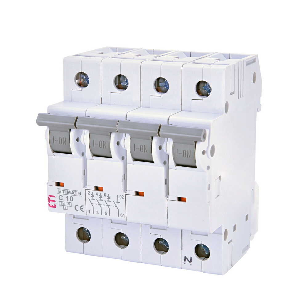 Автоматичний вимикач ETI 3р+N C10 6кА ETIMAT6 ( 2146514 )