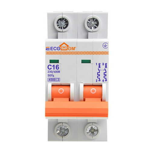 Автоматический выключатель ВА ECOHоме 2P C16 ( ECO010020003 ) Автоматический выключатель ВА ECOHоме 2P C16 ( ECO010020003 )