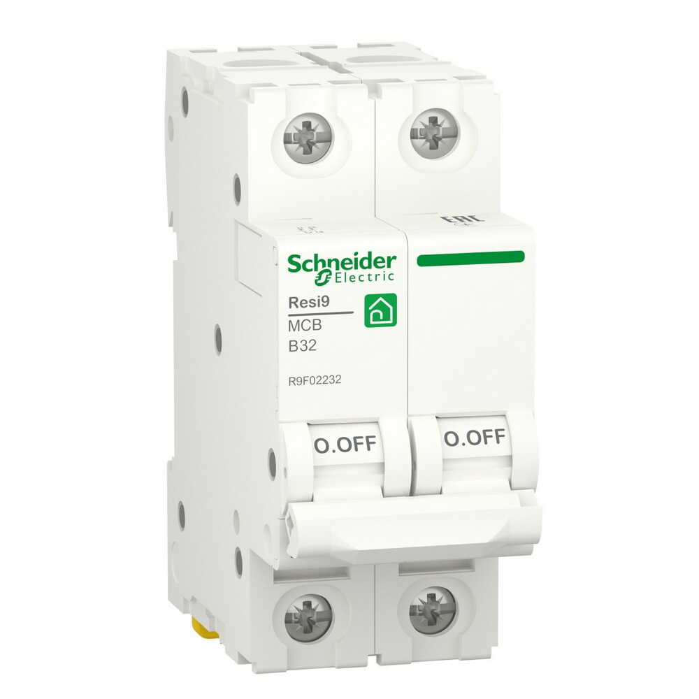 Автоматический выключатель Schneider 6кА B 2p 32А Resi9 ( R9F02232 )