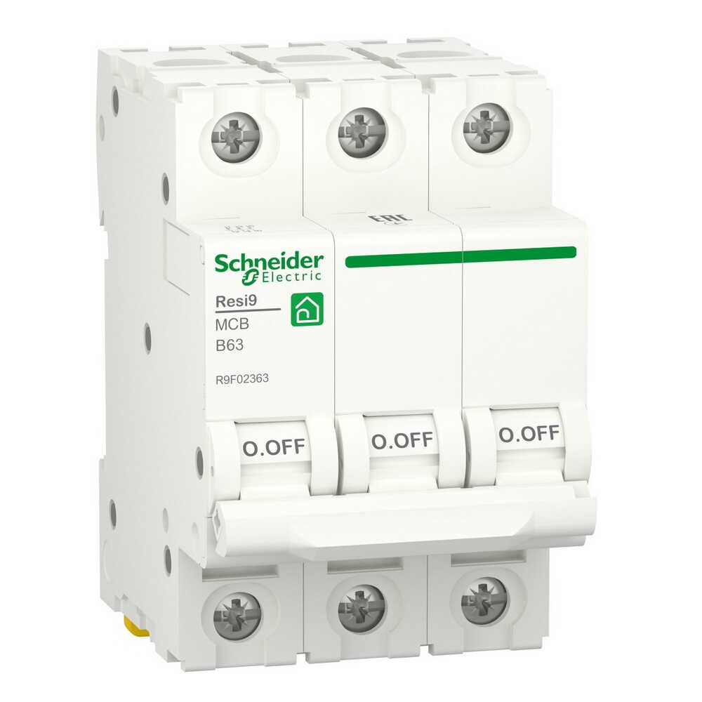 Автоматический выключатель Schneider 6кА B 3p 63А Resi9 ( R9F02363 ) Автоматический выключатель Schneider 6кА B 3p 63А Resi9 ( R9F02363 )