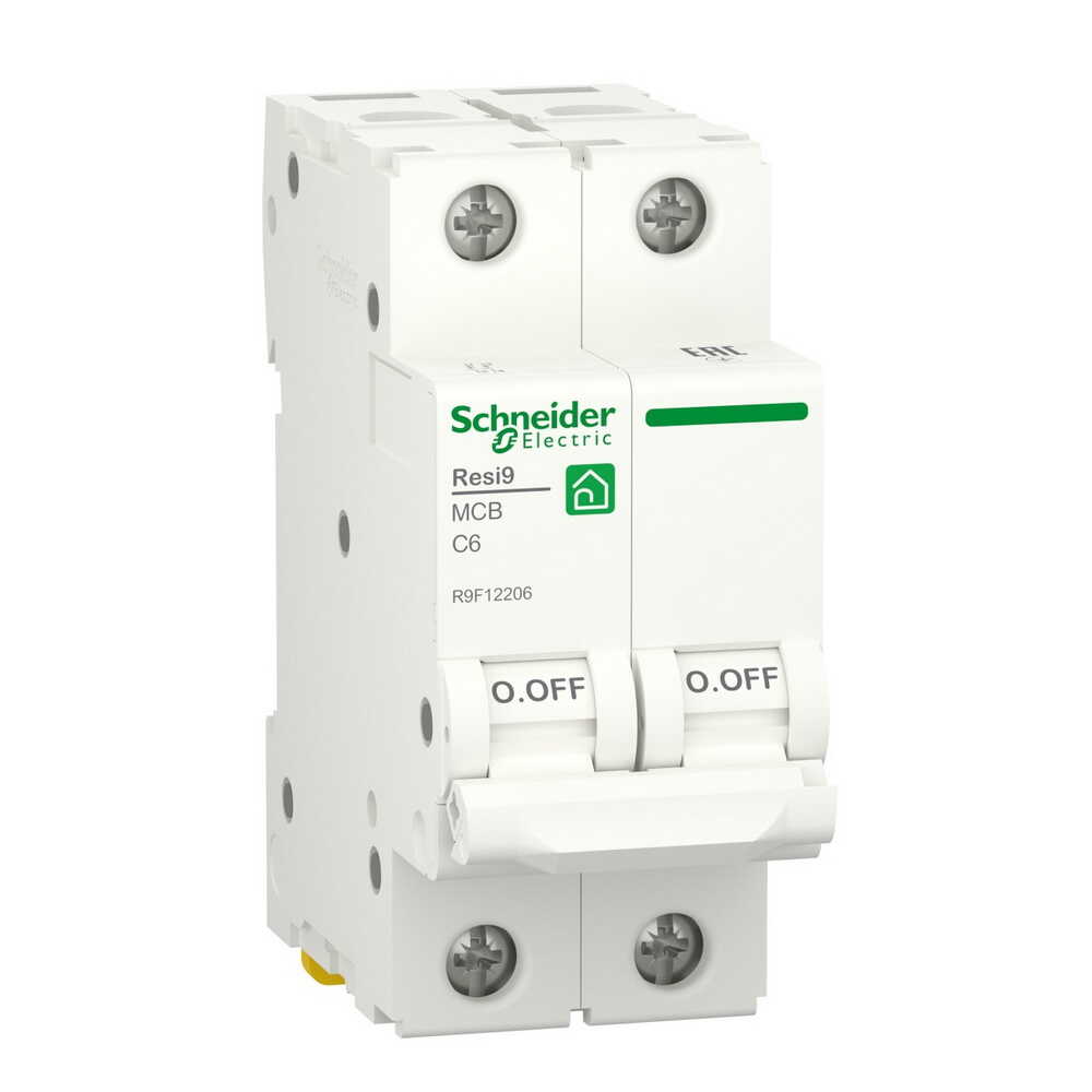 Автоматичний вимикач Schneider 6кА C 2p 06А Resi9 ( R9F12206 )
