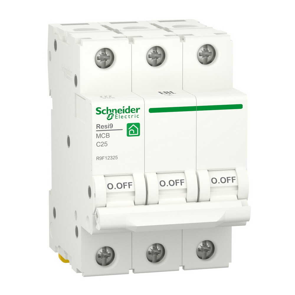 Автоматический выключатель Schneider 6кА C 3p 25А Resi9 ( R9F12325 )