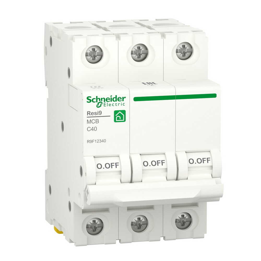 Автоматический выключатель Schneider 6кА C 3p 40А Resi9 ( R9F12340 )