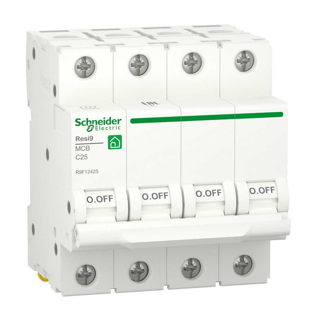 Автоматический выключатель Schneider 6кА C 4p 25А Resi9 ( R9F12425 )