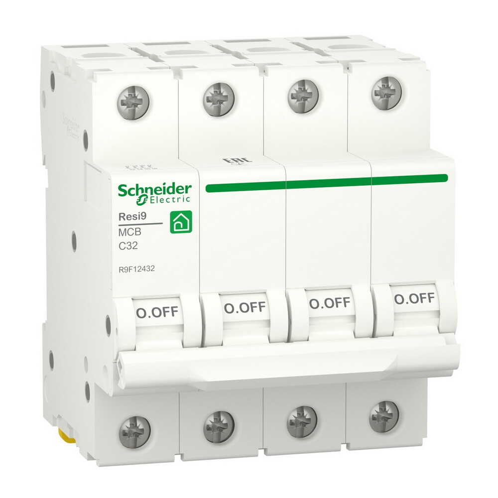 Автоматический выключатель Schneider 6кА C 4p 32А Resi9 ( R9F12432 )