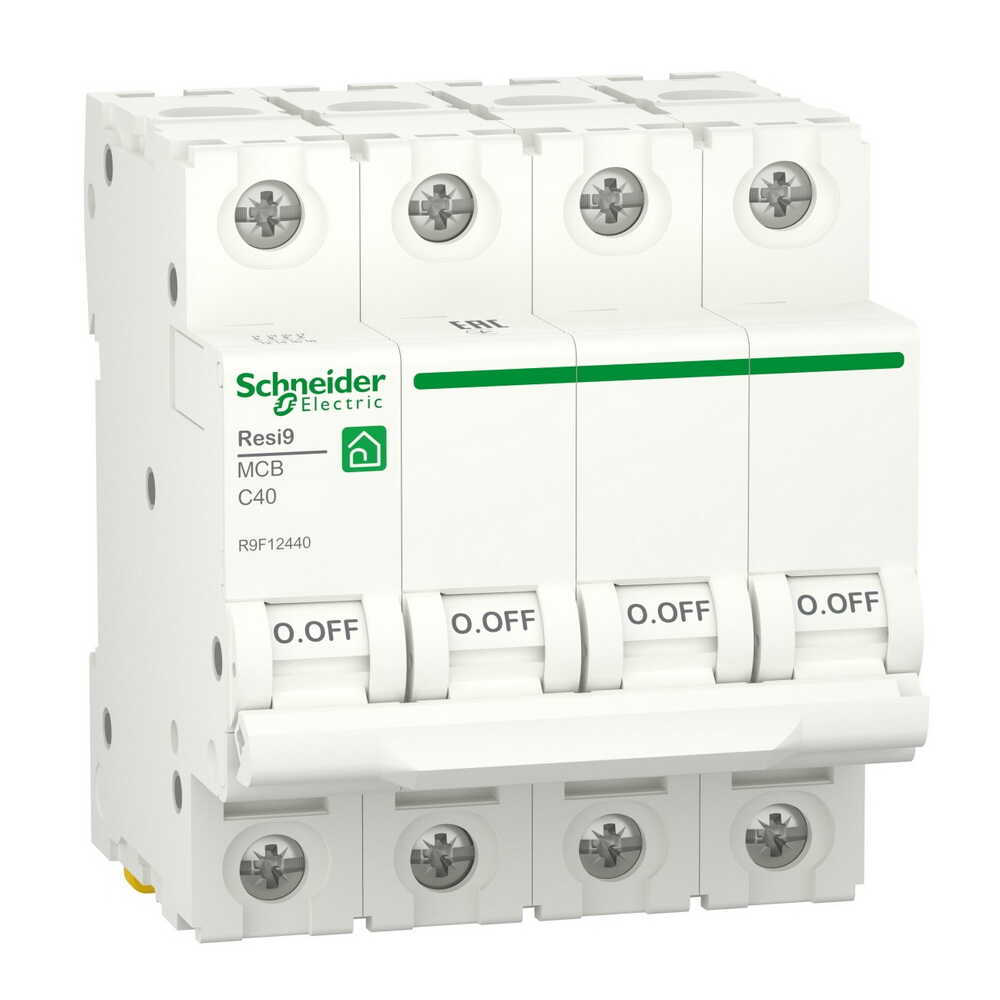 Автоматический выключатель Schneider 6кА C 4p 40А Resi9 ( R9F12440 )