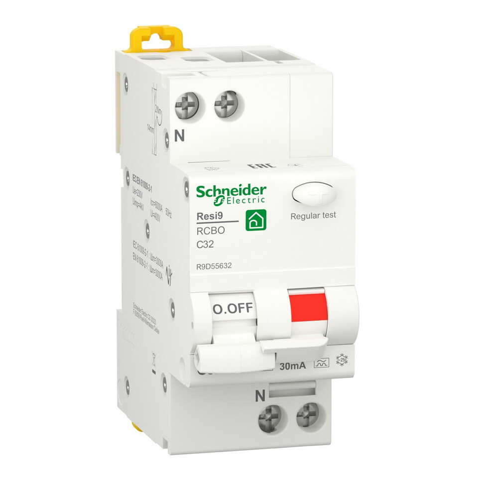Диференційний автомат Schneider 32А 30мА тип А Resi9 ( R9D55632 )