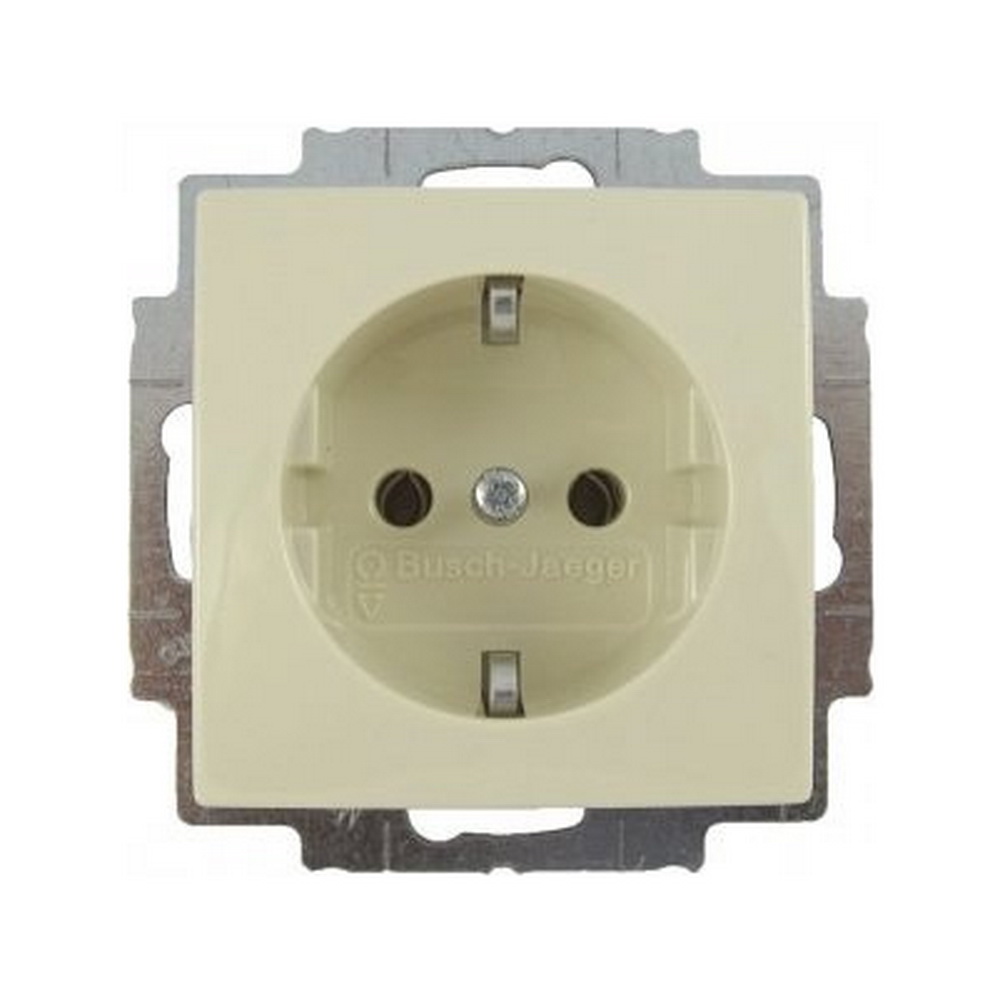 Розетка ABB basic55 cлонова кість 1-на з заземленням ( 2CKA002011A3857 )