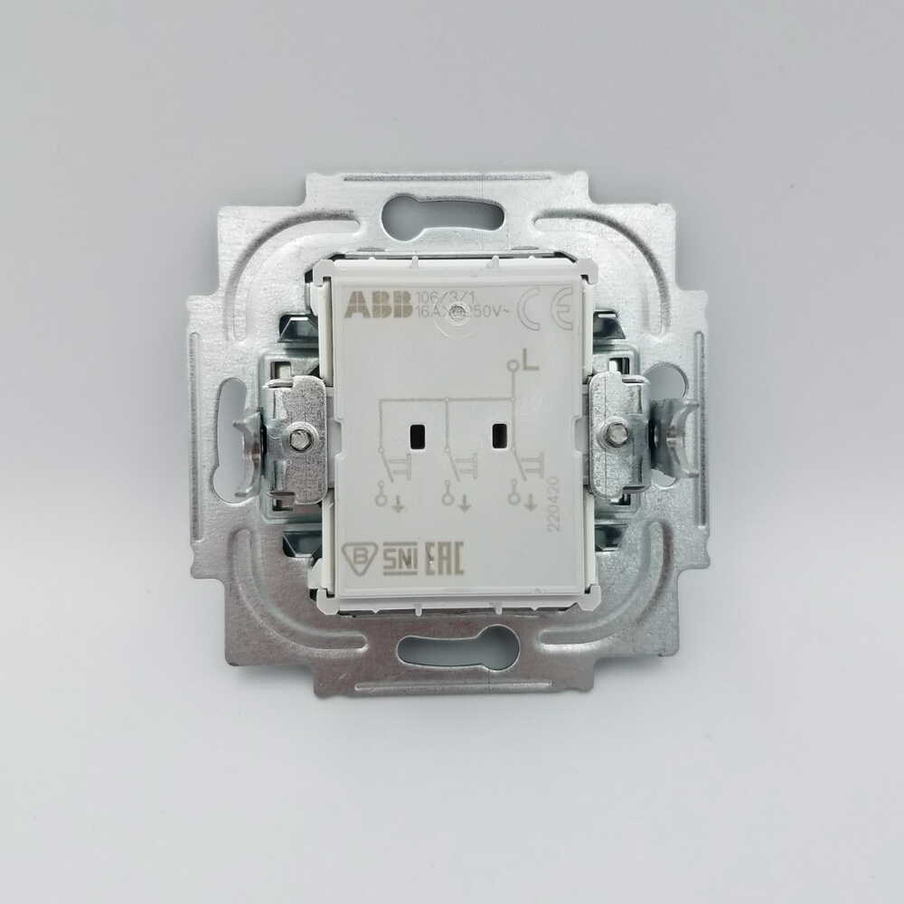 Вимикач ABB basic55 білий 3кл ( 2CKA001012A2155 )
