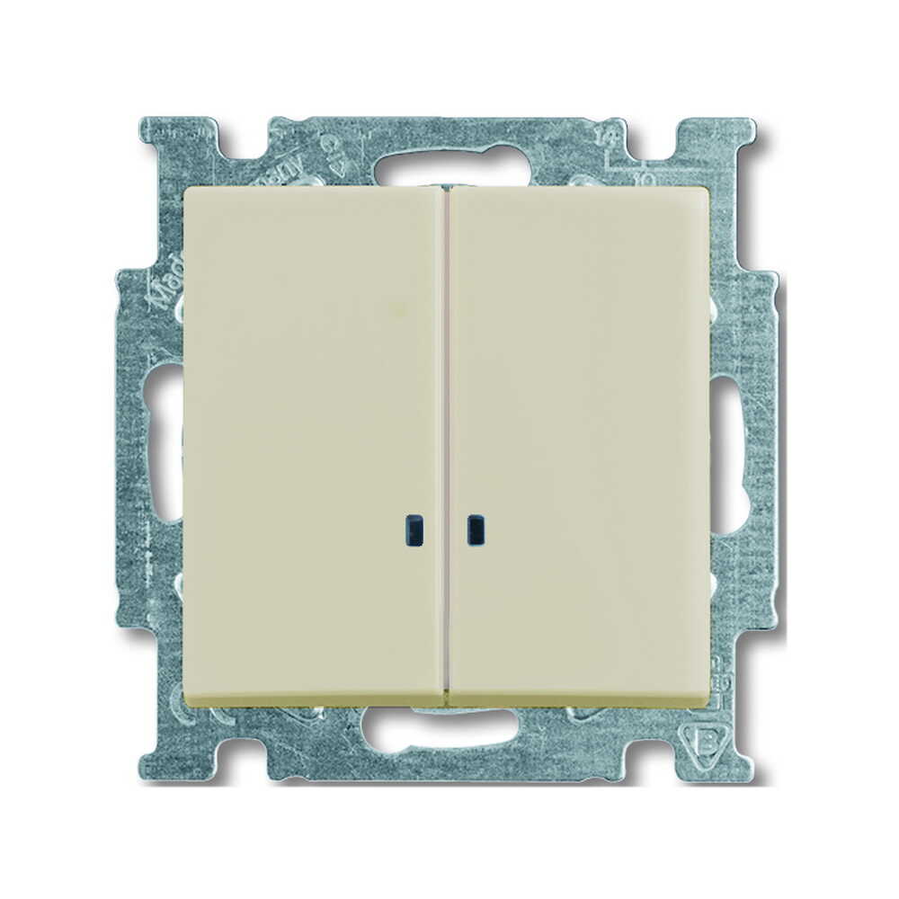 Вимикач ABB basic55 cлонова кість 2кл з підсвіткою ( 2CKA001012A2157 )